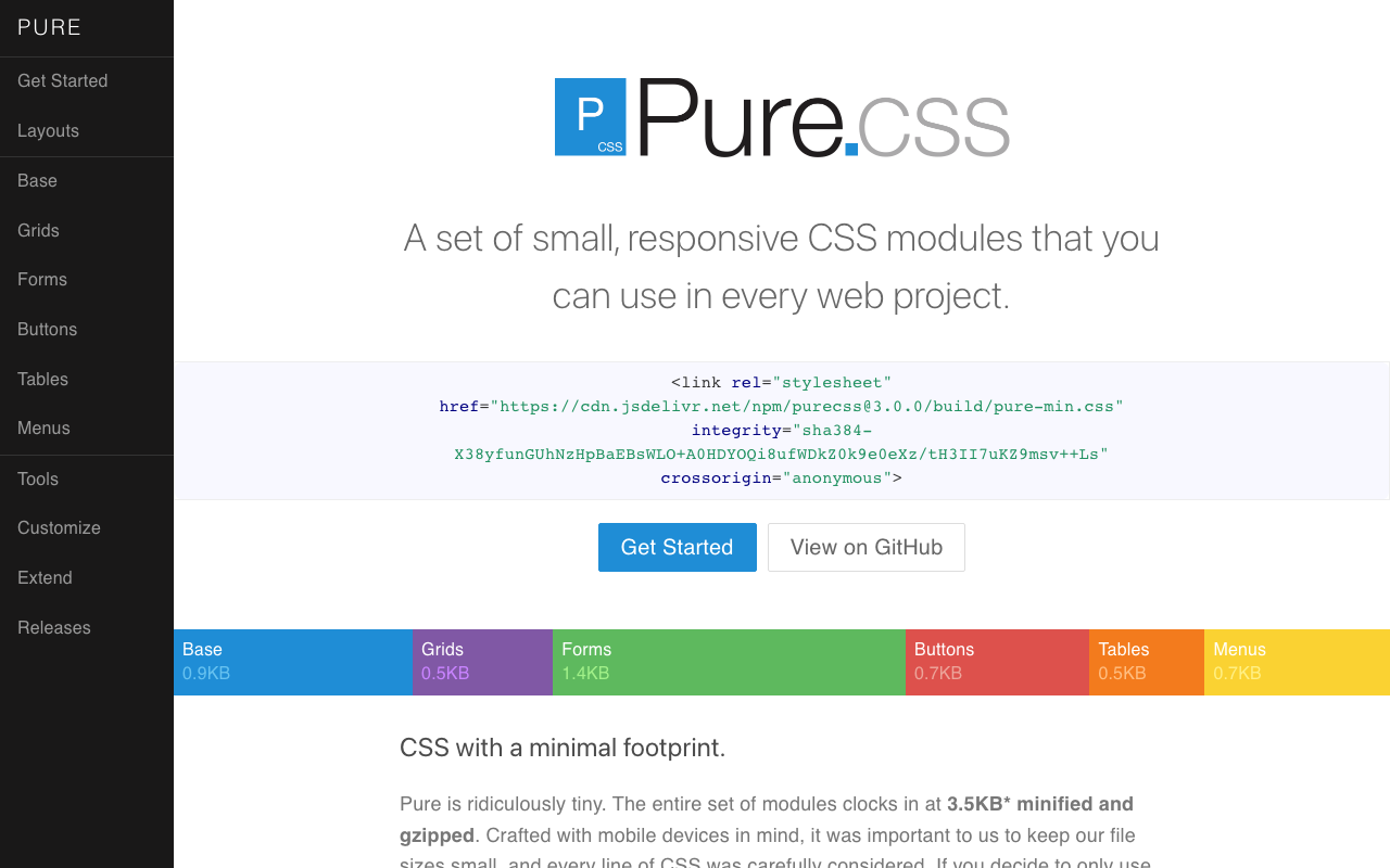Pure.css公式サイト